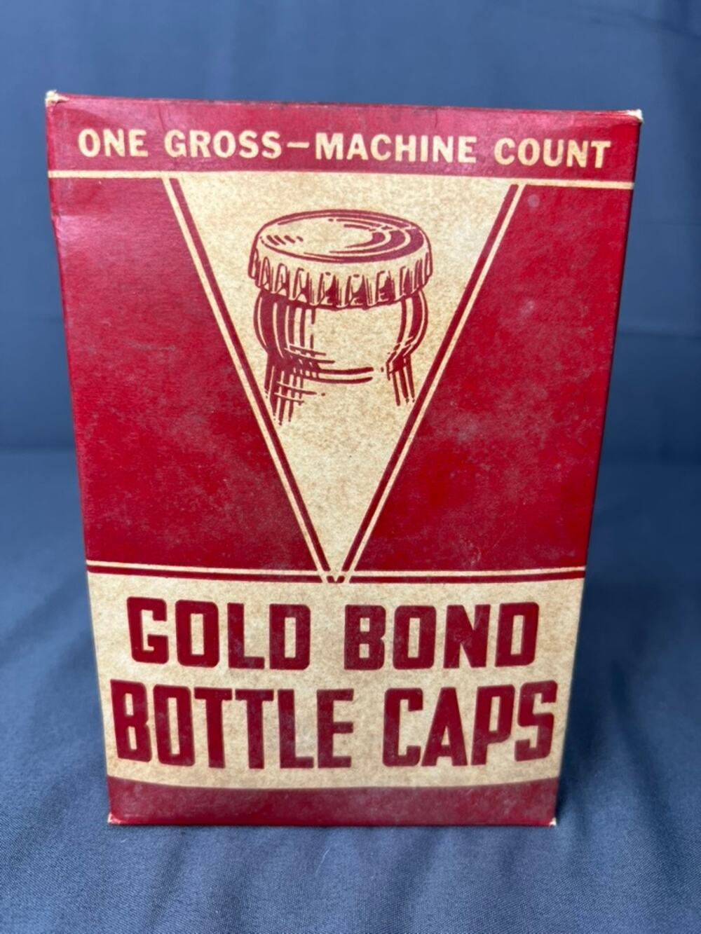 Gold Bond Bottlecap Box w/ Bottlecaps Cork Lined